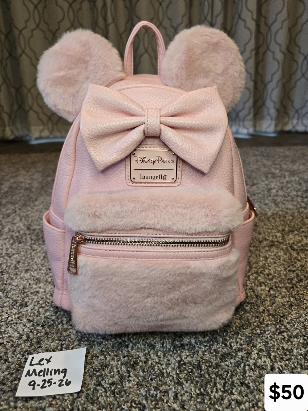 Pink Faux Fur Mini Backpack